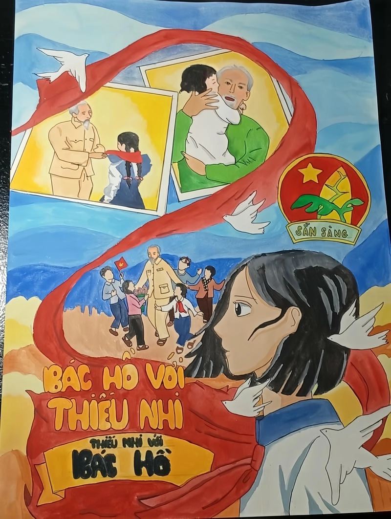 tranh thiếu nhi vẽ bác hồ 