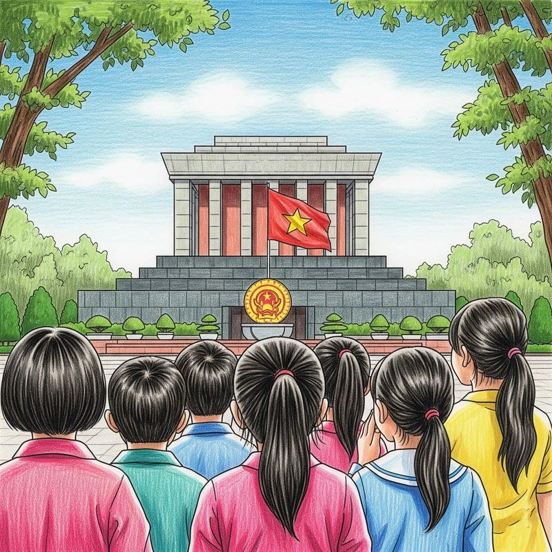 tranh đẹp về bác hồ và thiếu nhi 