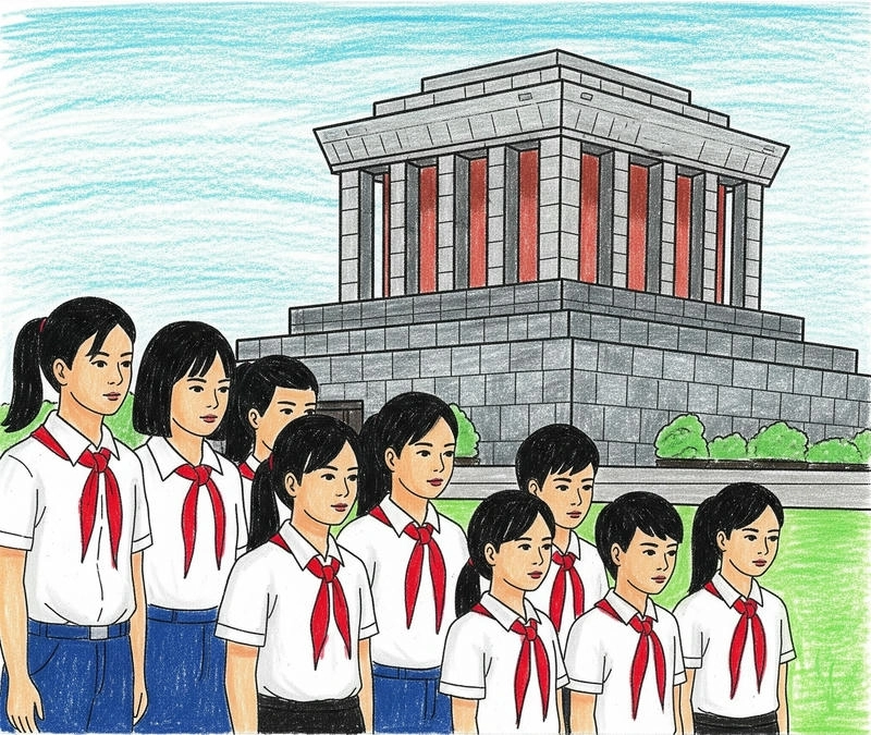 tranh vẽ bác hồ thiếu nhi ý nghĩa 