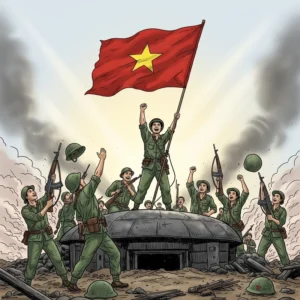 tranh vẽ âm vang điện biên phủ thiếu nhi