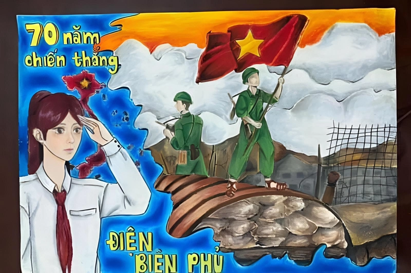 tranh vẽ điện biên phủ đề tài lịch sử nước ta 