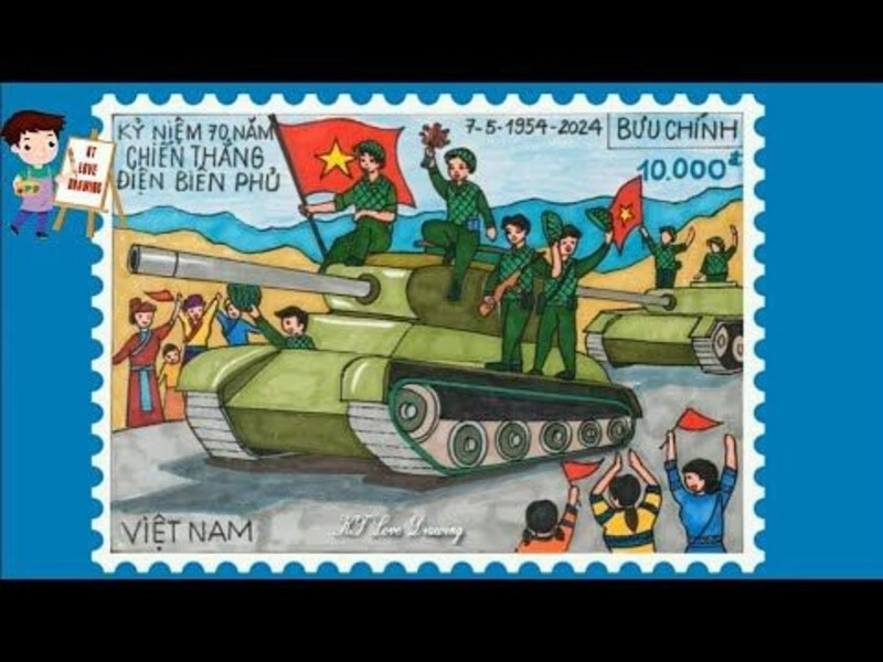 70 năm chiến thắng điện biên phủ tranh vẽ tem 