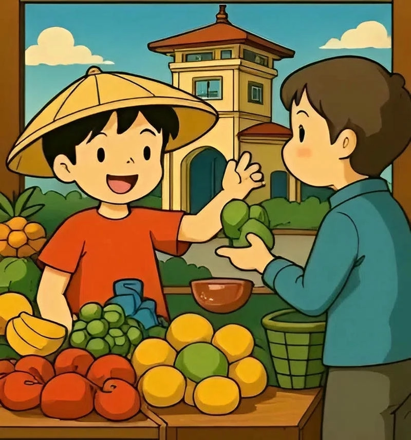 chợ bến thành vẽ đơn giản 