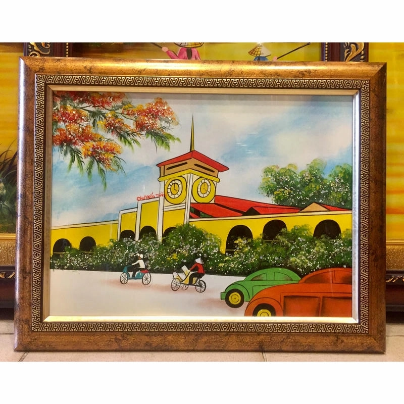 chợ bến thành ký họa 