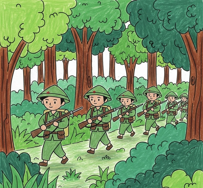 xem tranh vẽ chú bộ đội nhanh 