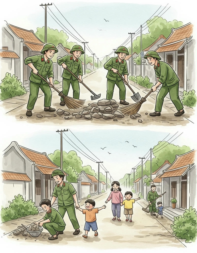 em yêu chú bộ đội tranh vẽ đẹp 