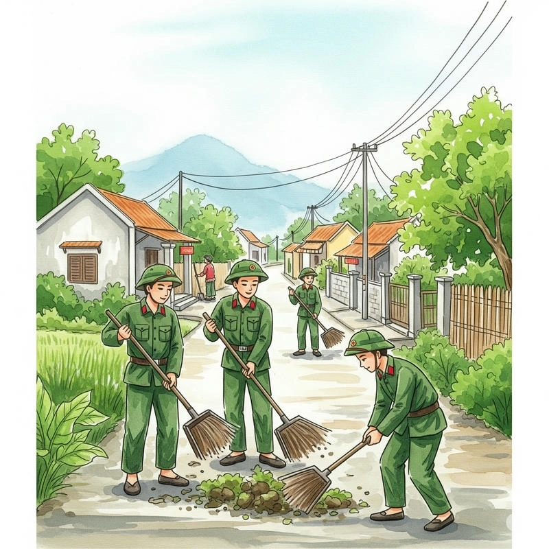 xem tranh vẽ chú bộ đội lớp 3 