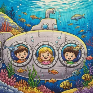 vẽ tranh dưới đại dương chủ đề thiên nhiên