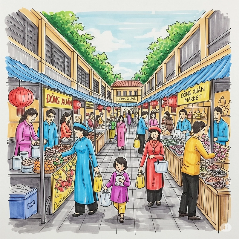 tranh vẽ hà nội trong em đẹp mộc mạc 