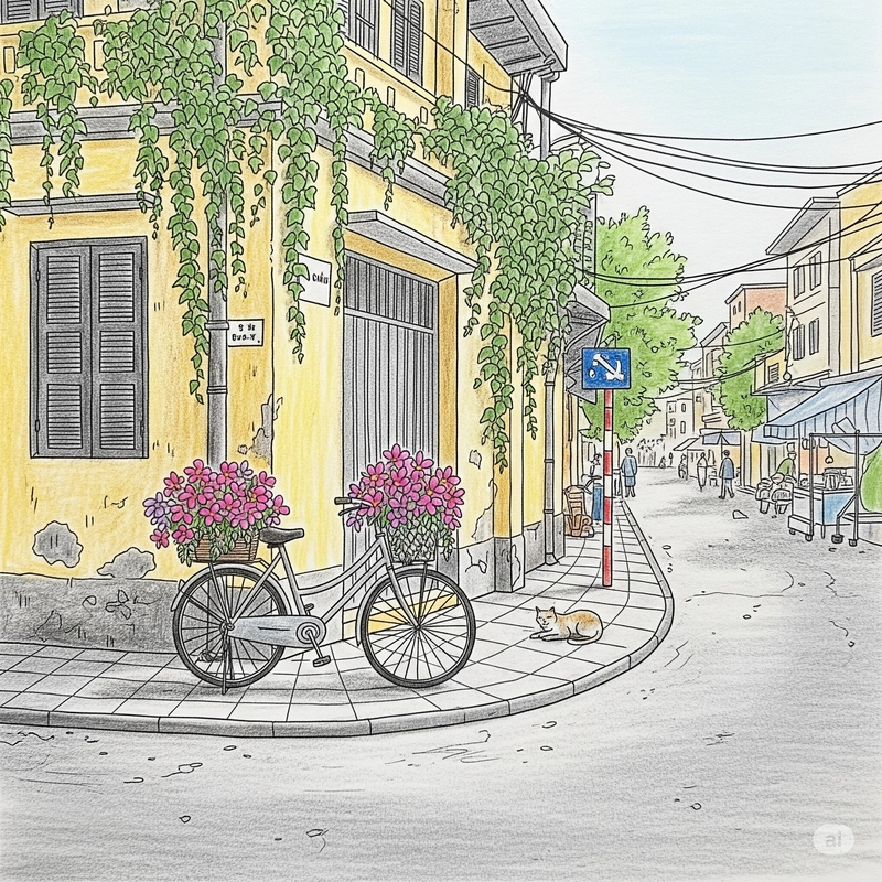 vẽ tranh em yêu hà nội hồ gươm thơ mộng 