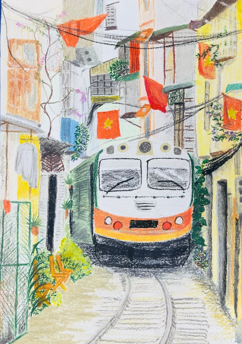 vẽ tranh em yêu hà nội đơn giản cho thiếu nhi 