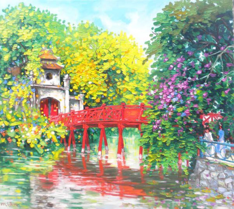 vẽ tranh em yêu hà nội gần gũi thân quen 