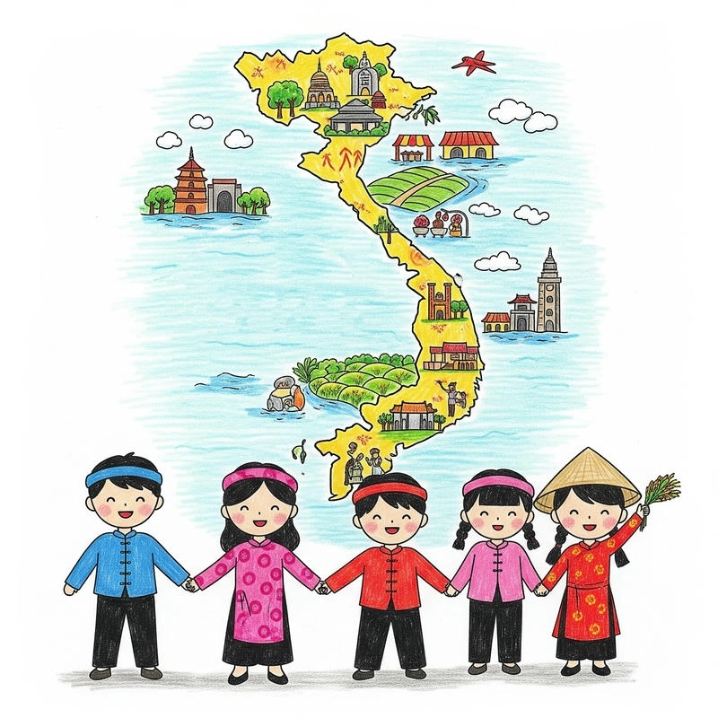 tranh em yêu tổ quốc việt nam sáng tạo 