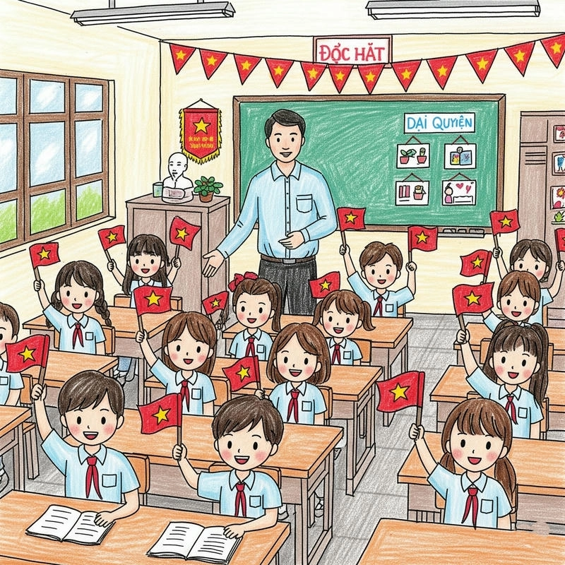 tranh vẽ chủ đề em yêu tổ quốc việt nam 
