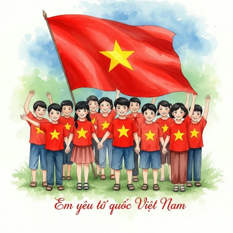 vẽ tranh em yêu tổ quốc đẹp, dễ làm 