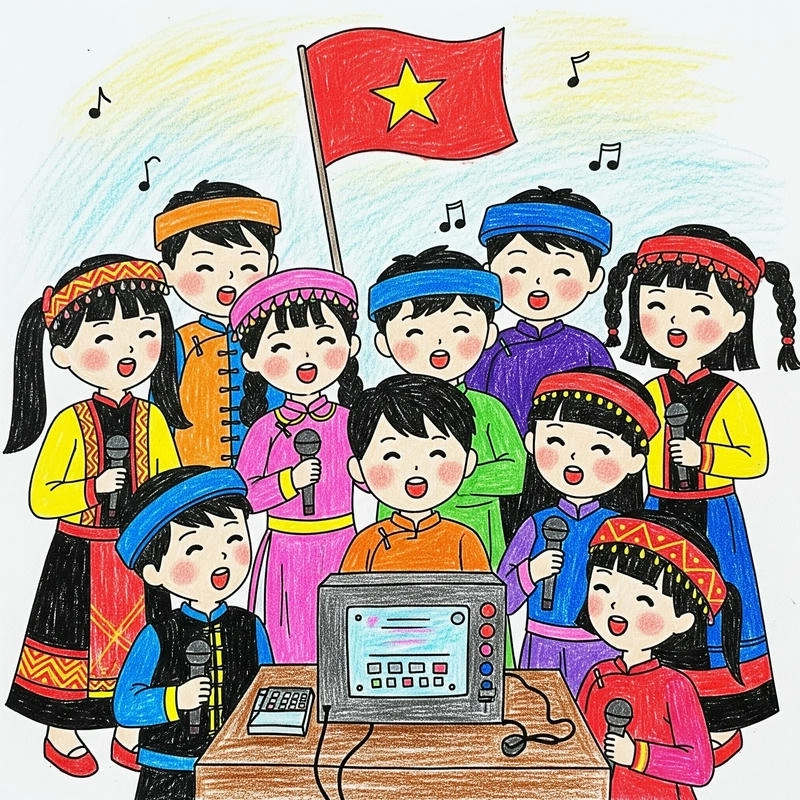 vẽ tranh em yêu tổ quốc việt nam đơn giản mà đẹp 