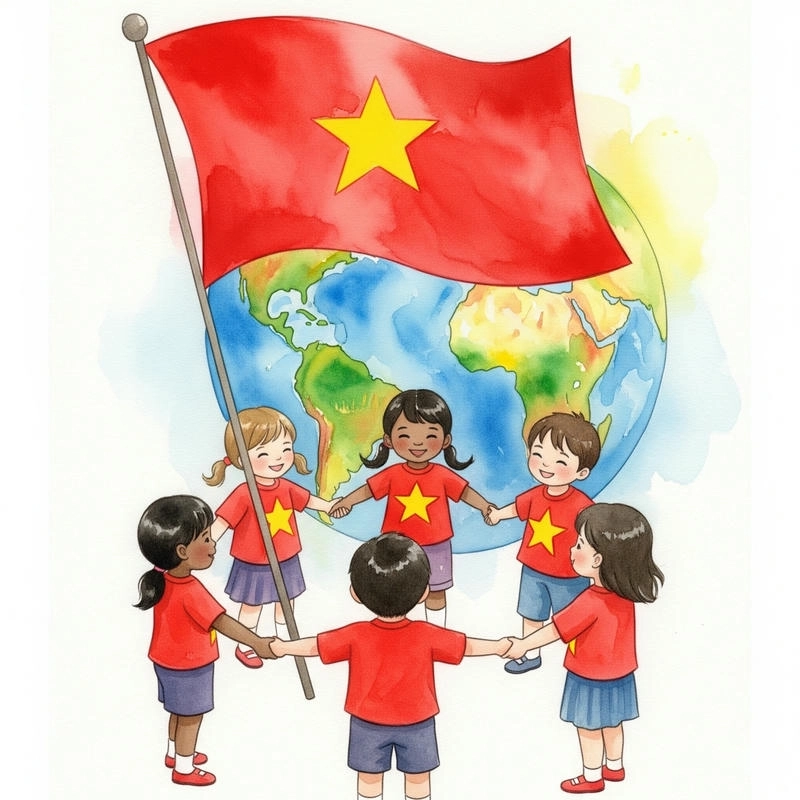 tranh em yêu tổ quốc việt nam cho học sinh tiểu học 