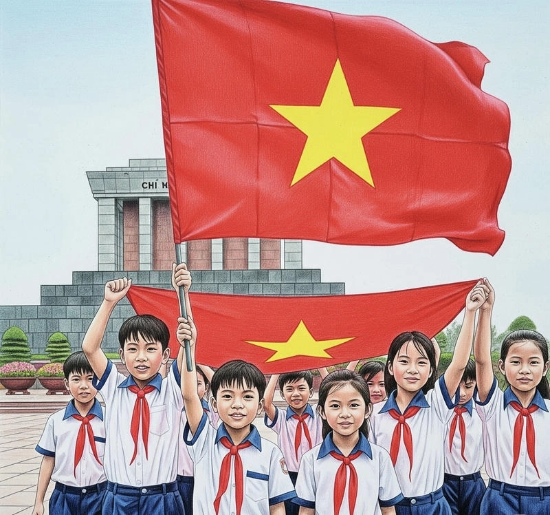 vẽ tranh em yêu tổ quốc việt nam cho học sinh 