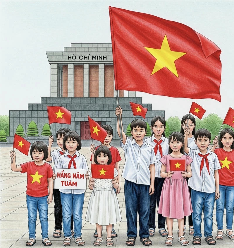 vẽ em yêu tổ quốc việt nam dễ vẽ 