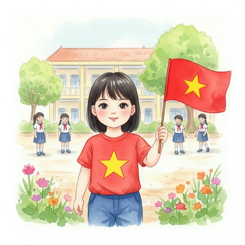 tranh em yêu tổ quốc việt nam cho thiếu nhi 