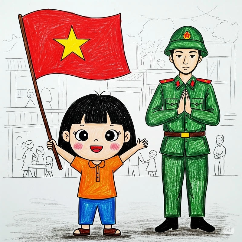 vẽ tranh em yêu tổ quốc việt nam lớp 1 