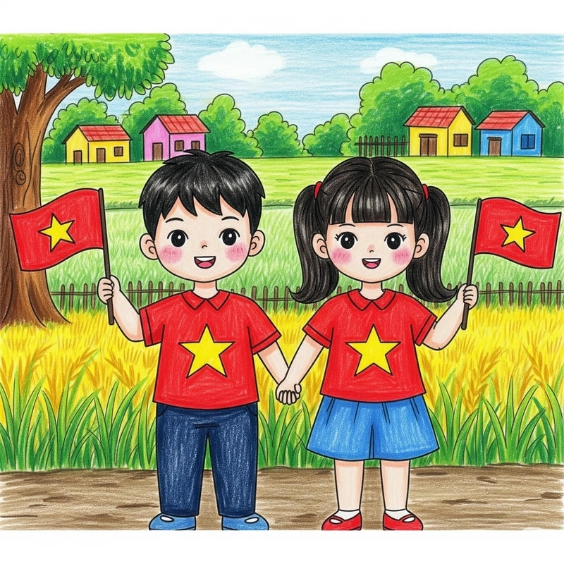 tranh chủ đề em yêu tổ quốc việt nam ý nghĩa 