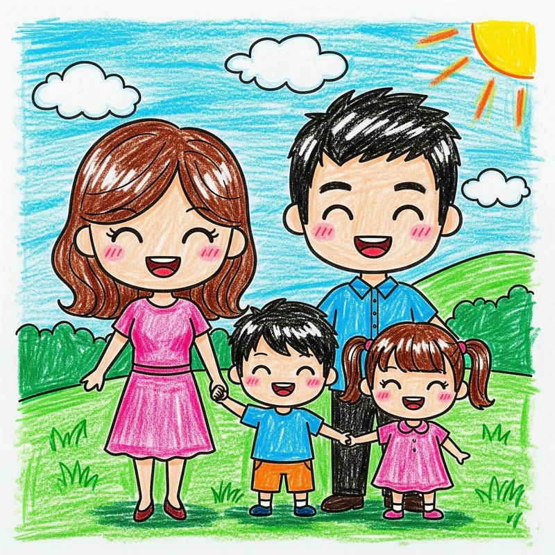 gia đình tranh vẽ 