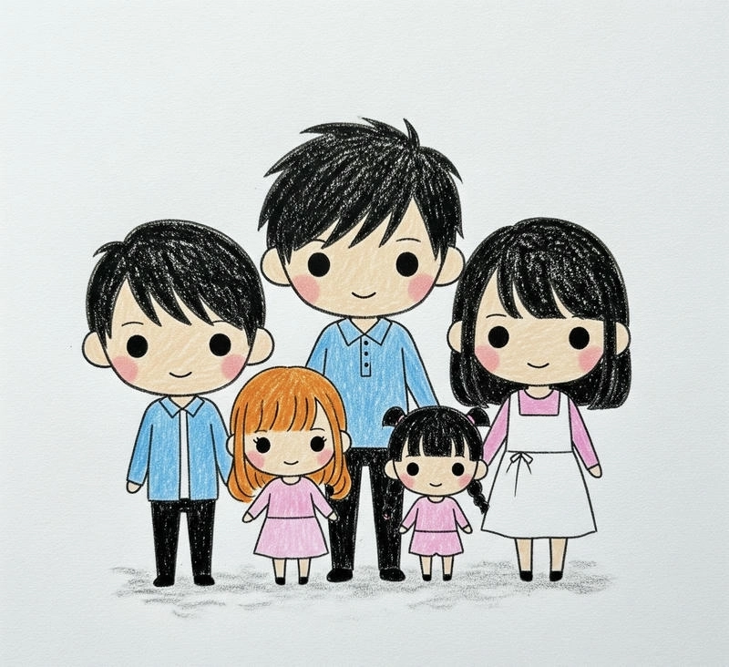 tranh vẽ gia đình 