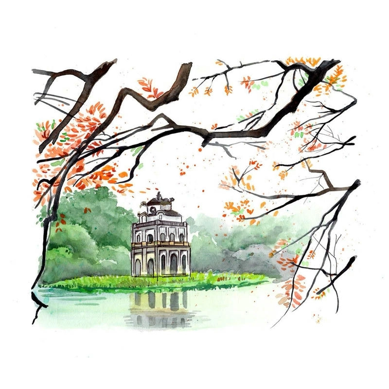 bộ sưu tập tranh vẽ hồ gươm đa dạng 