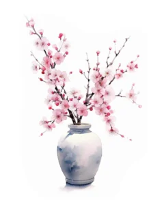 tranh vẽ hoa đào đẹp ngày tết