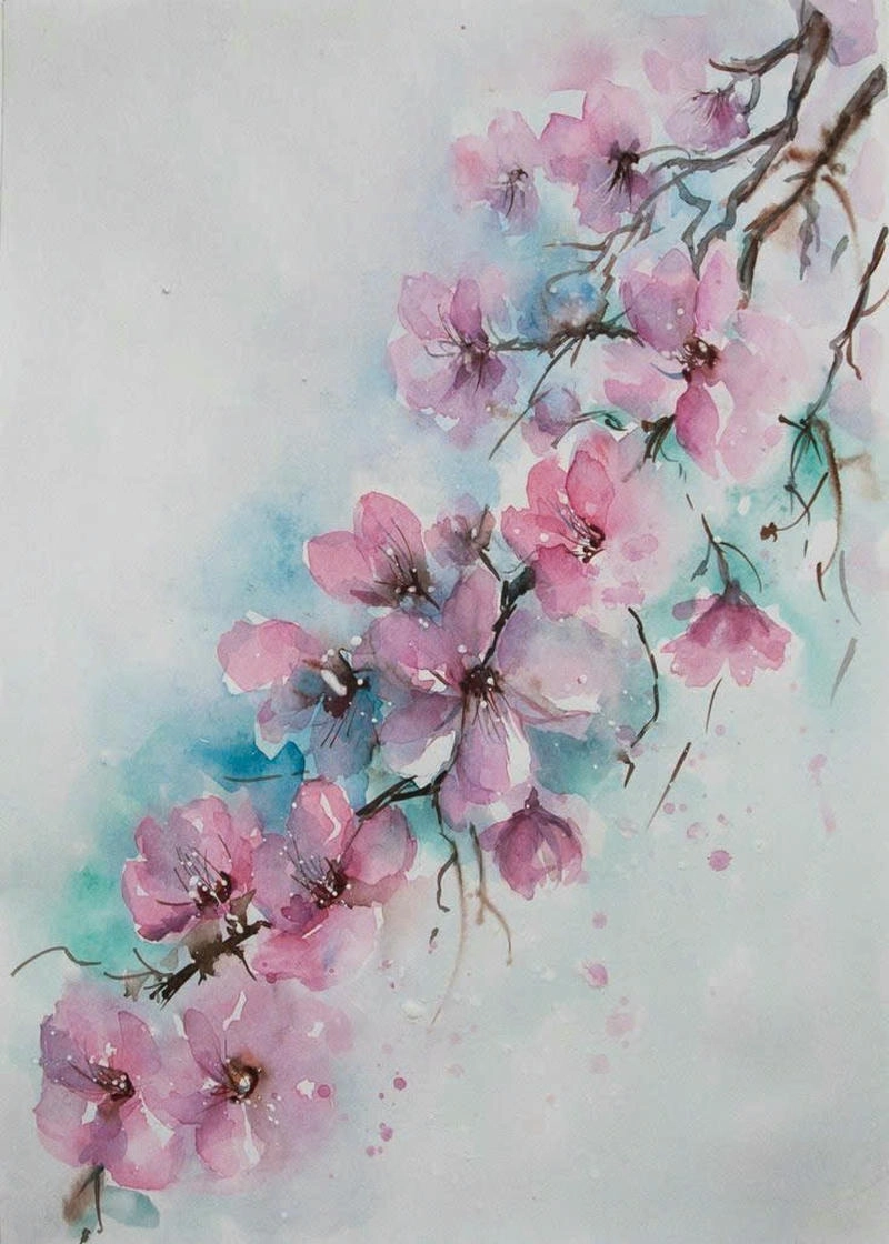 tranh vẽ hoa đào nghệ thuật 