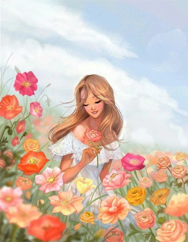 tranh vẽ hoa hồng màu nước 