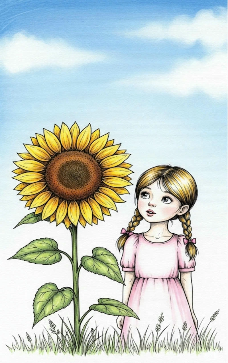 tranh hoa hướng dương đơn giản đẹp 
