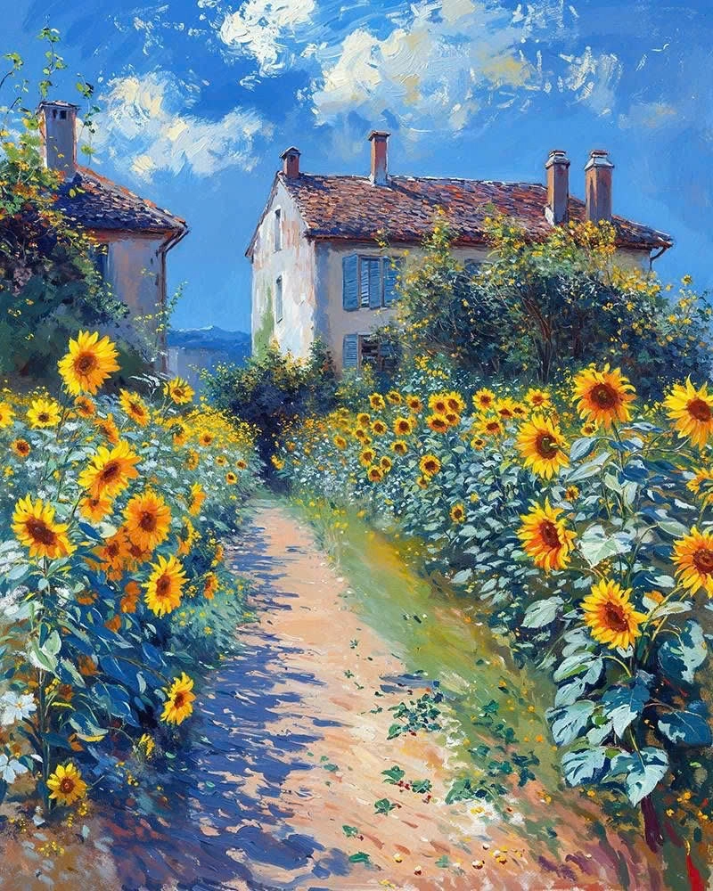 tranh chì hoa hướng dương nhẹ nhàng 