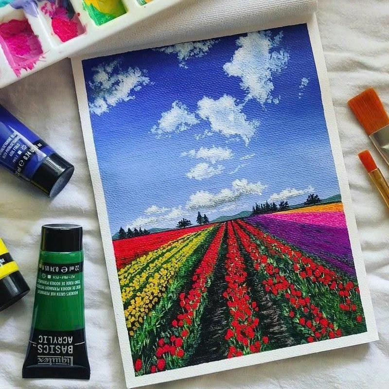hình vẽ hoa tulip đơn giản dễ vẽ 
