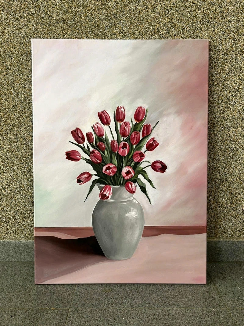 hoa tulip tranh vẽ trang trí 