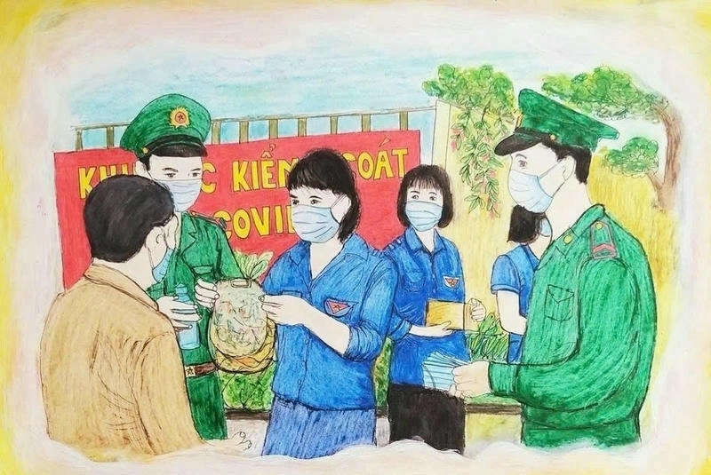 tranh vẽ hoạt động vì cộng đồng 