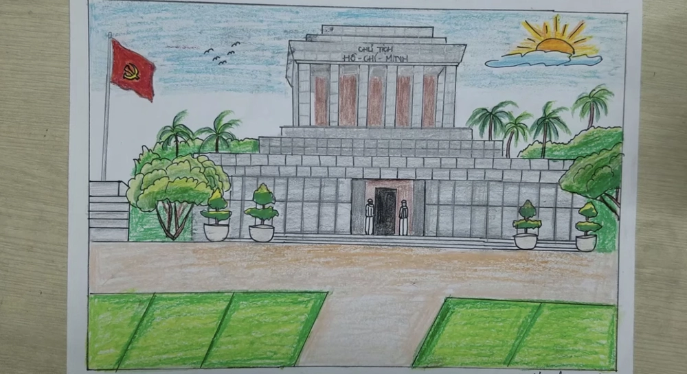 mẫu tranh lăng bác 