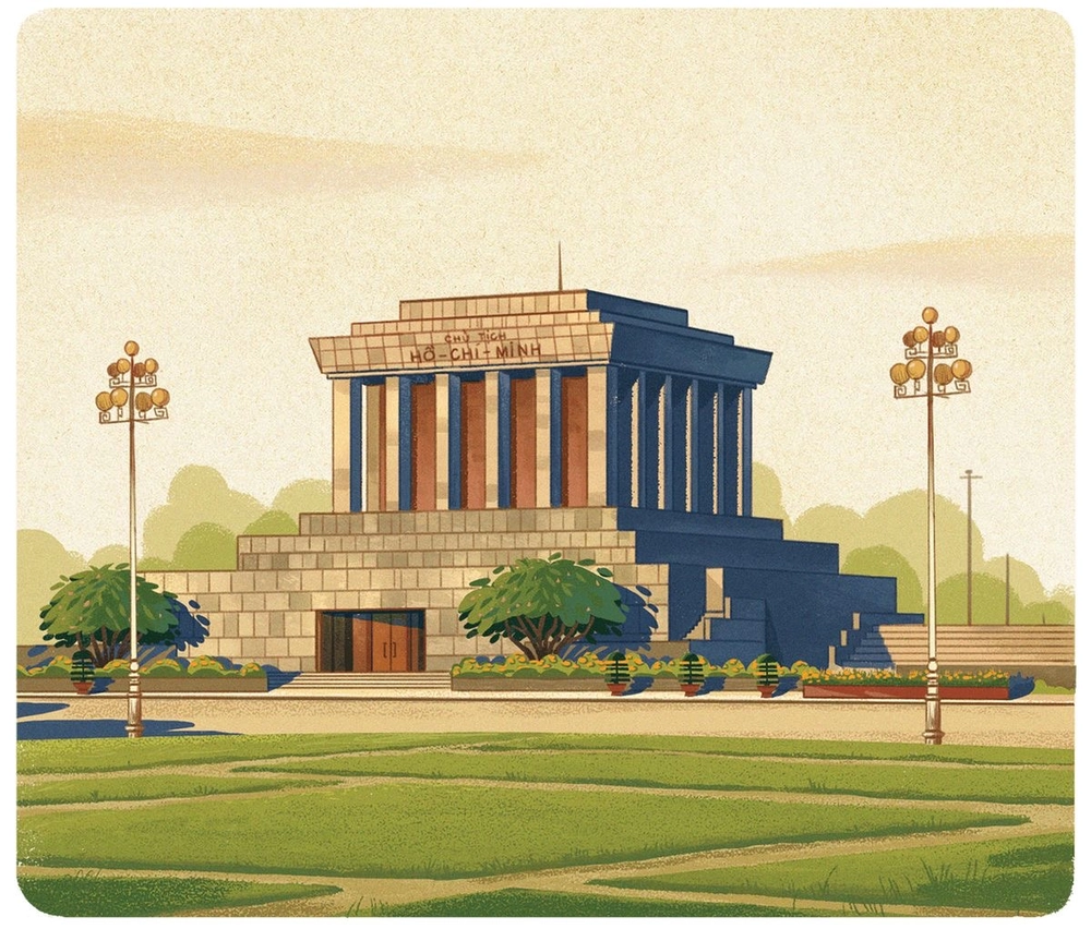 tranh phong cảnh lăng bác hồ 