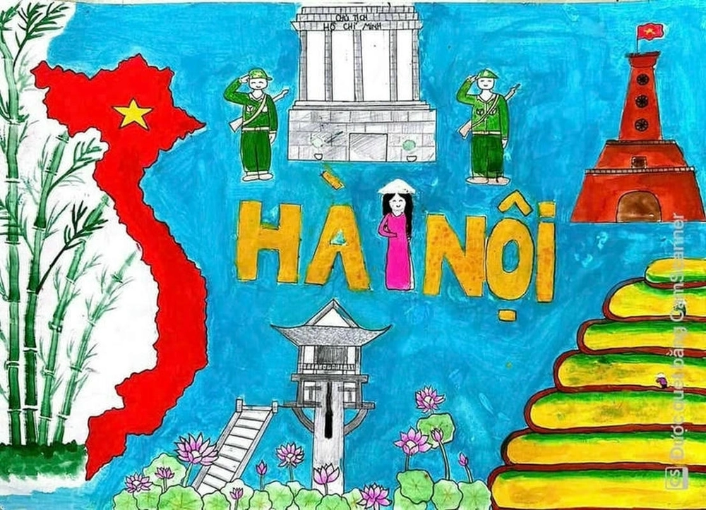 tranh vẽ lăng bác dễ vẽ 