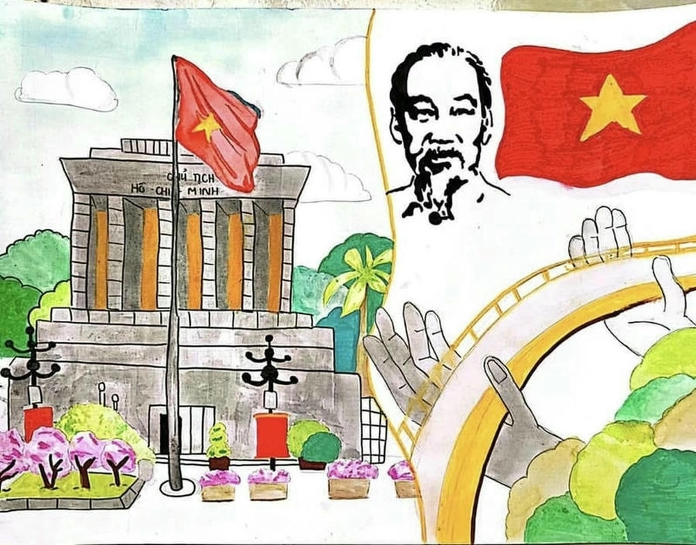 tranh phong cảnh bác hồ 