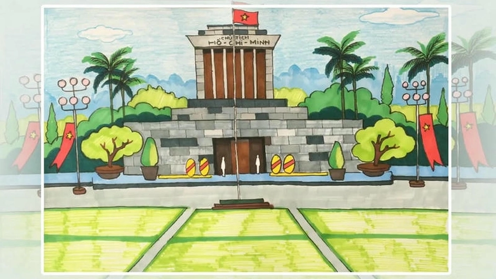 ảnh vẽ bác hồ đơn giản 