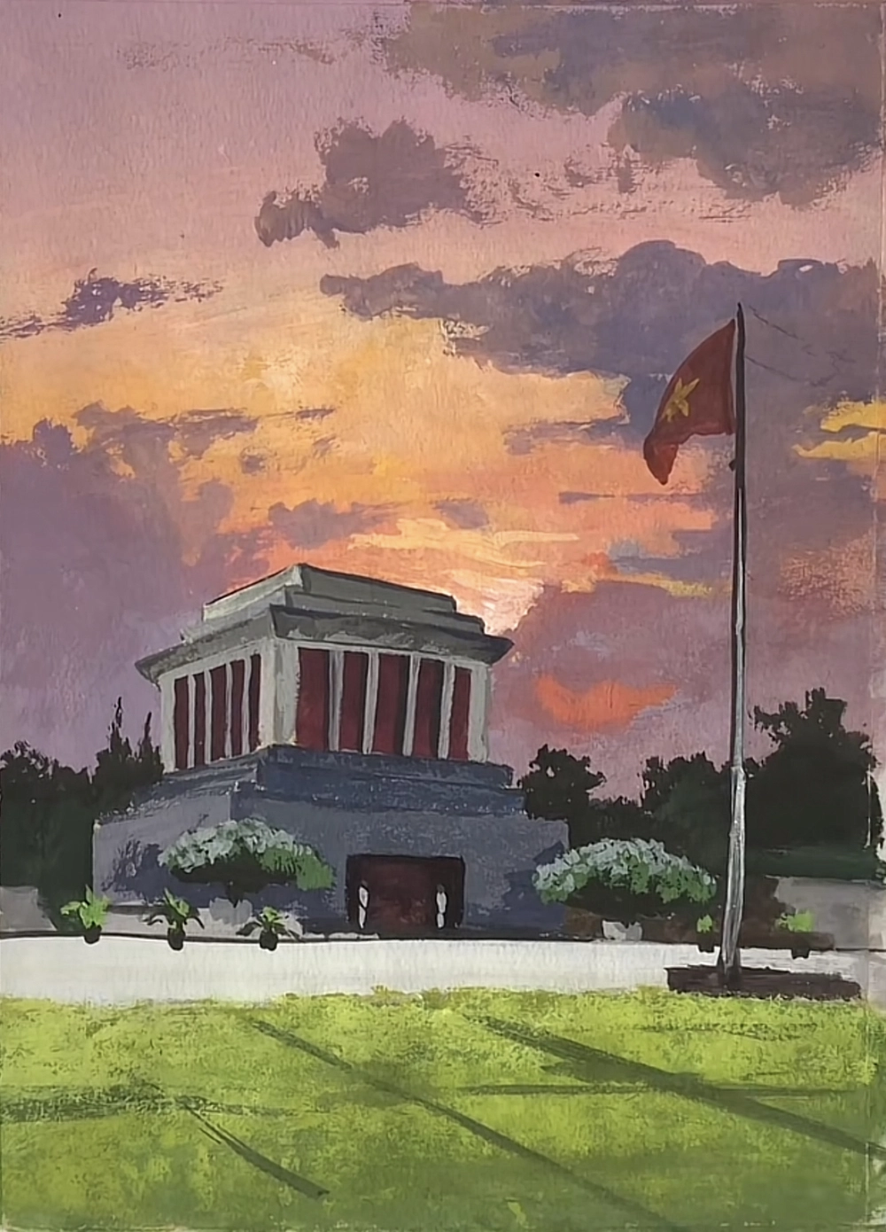 tranh vẽ lăng bác học sinh 
