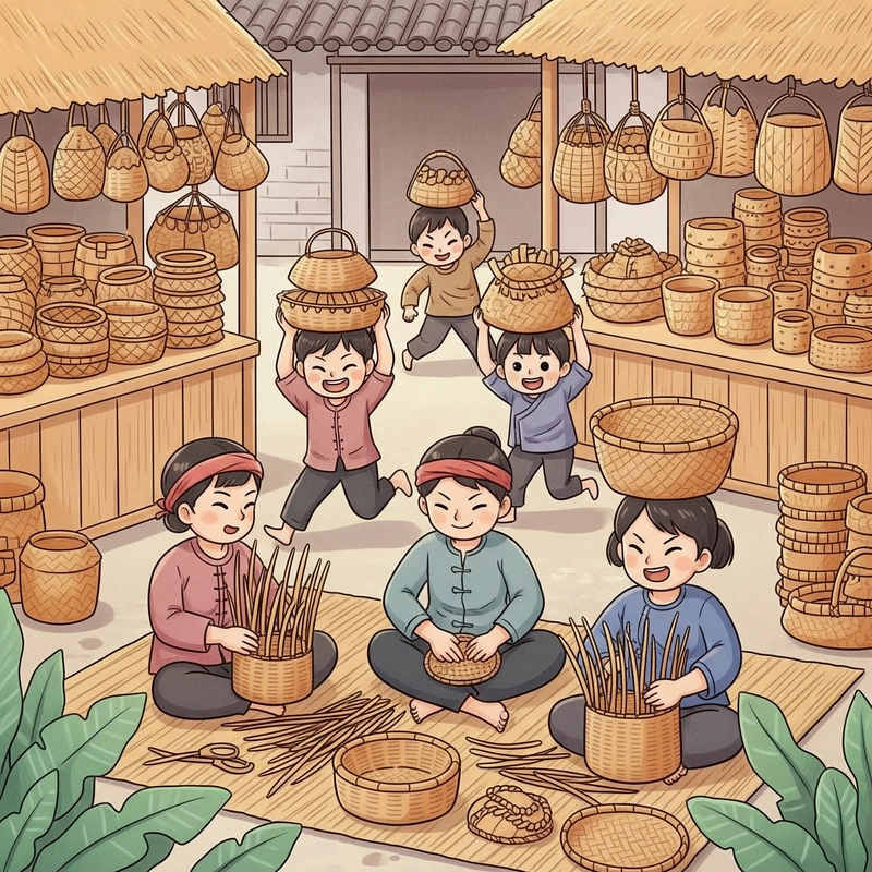 tranh làng nghề truyền thống đẹp, nghệ thuật 