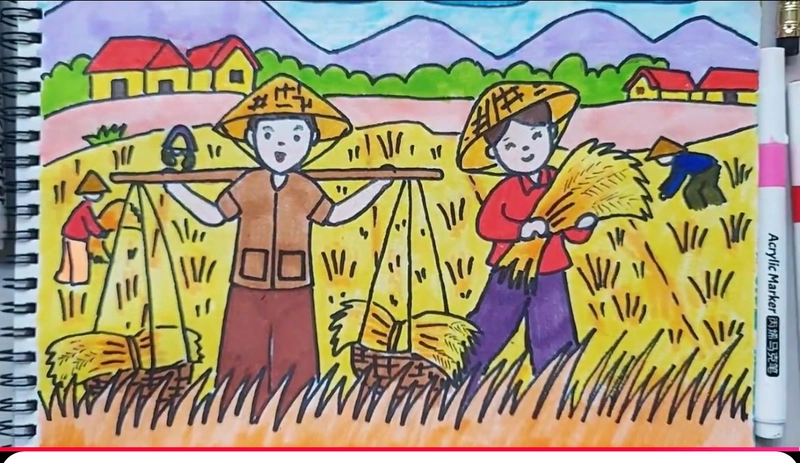 tranh vẽ làng nghề gốm bát tràng truyền thống 