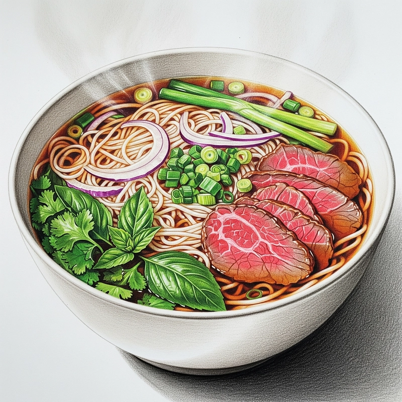 tranh vẽ món ăn việt nam đơn giản mà đẹp 