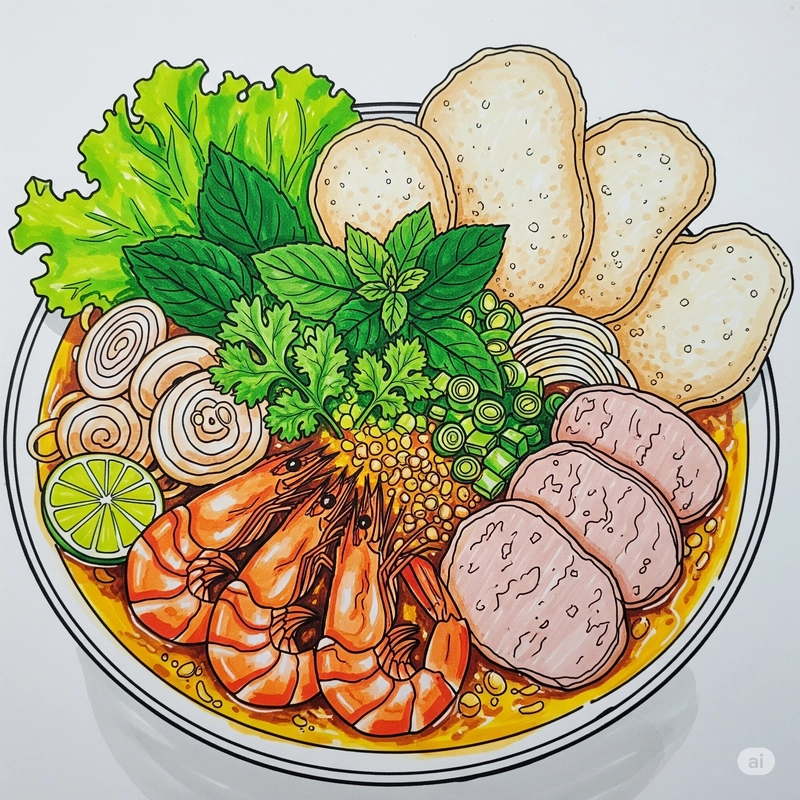 tranh vẽ món ăn việt nam truyền thống 