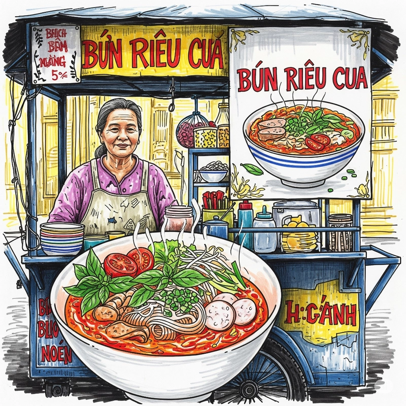 tranh vẽ món ăn việt nam đơn giản, dễ làm 