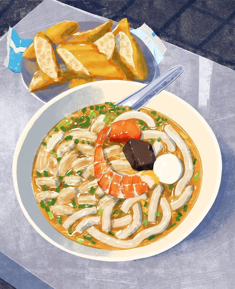 tranh vẽ ẩm thực việt nam truyền thống 