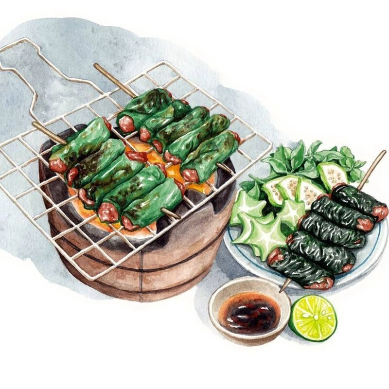 tranh vẽ món ăn việt nam đơn giản cho học sinh 